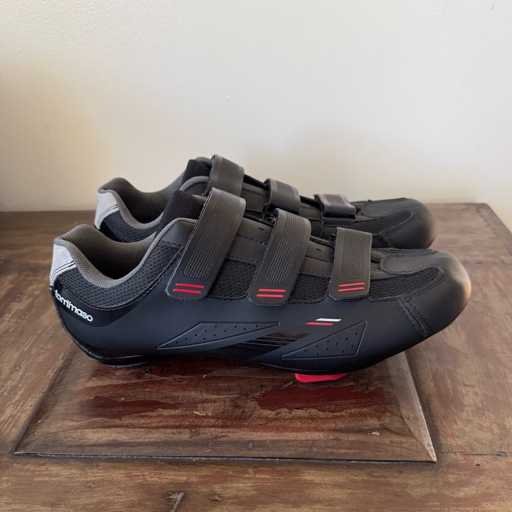 Tommaso Strada 100 Peloton compatible cleats black indoor cycle shoes men 10